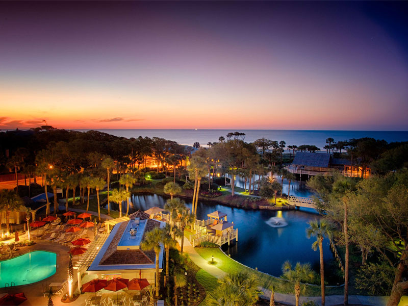 Hilton Head Resort aerial shot.